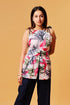 Tropical Printed Top With Blue Formal Pants
